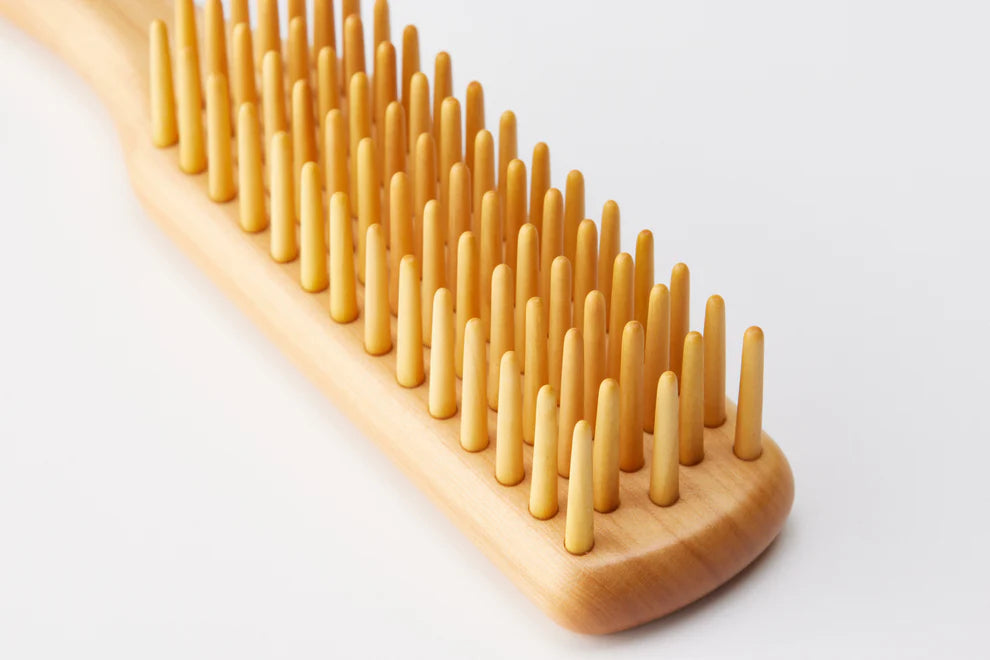 Beppu Tsuge Kogei Tsuge Brush 5 Rows Large - Care Set