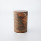 Yatsuyanagi Leather tea canister Large marbled leather cherry blossom snowstorm